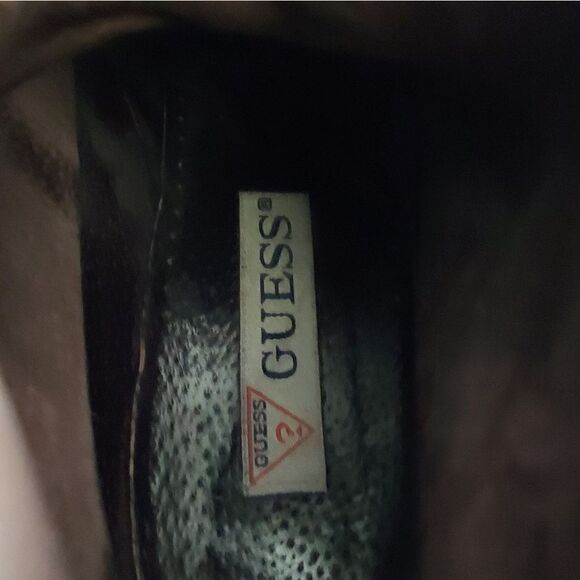 Guess Vintage 1980s Black Leather Buckle Ankle Boots Size 8 - Picture 8 of 8